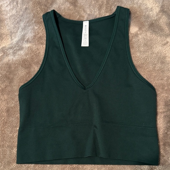Athleta Dark Green V-Neck Tank Top - Picture 3 of 5